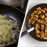 Wat eerst bakken - uien of vlees: wat doen professionele